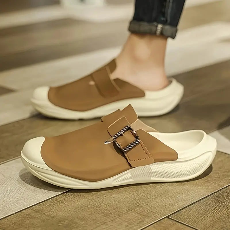 UrbanTread Men’s Trendy Hollow-Out Chunky Slippers
