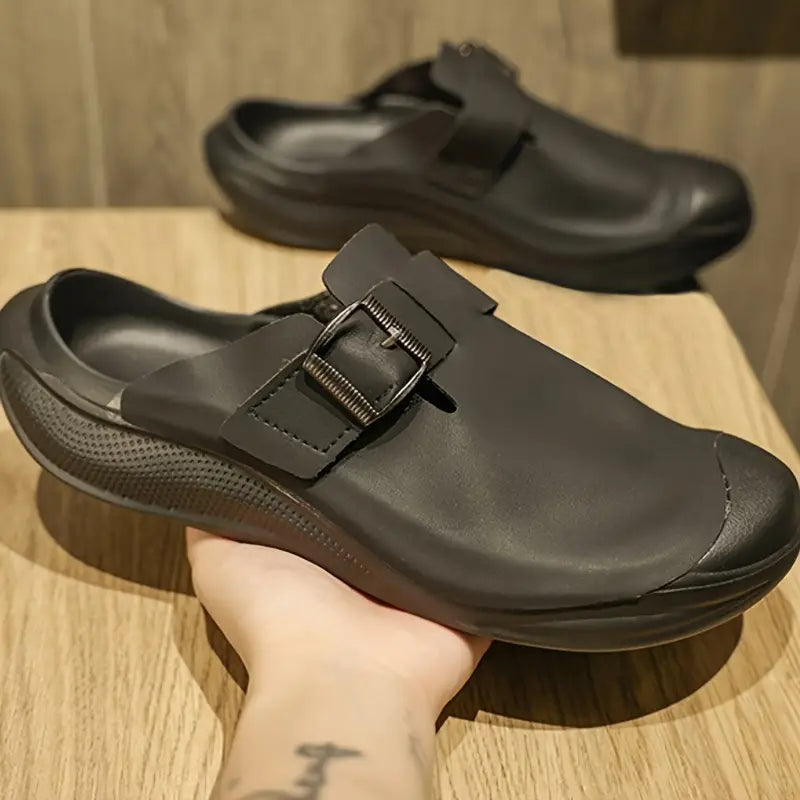 UrbanTread Men’s Trendy Hollow-Out Chunky Slippers