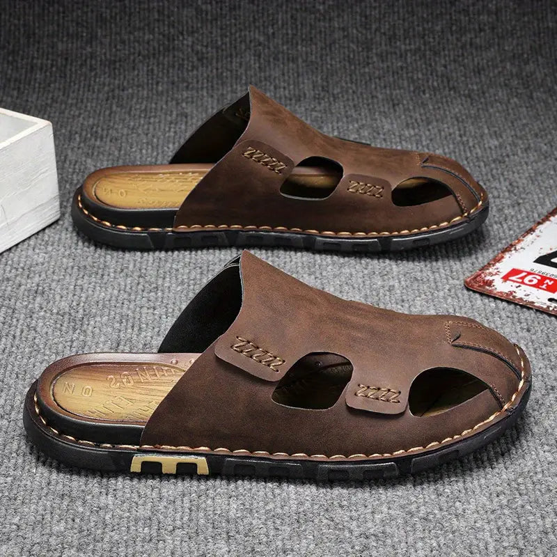 Men's Solid Color Classic Close Toe Breathable Slippers