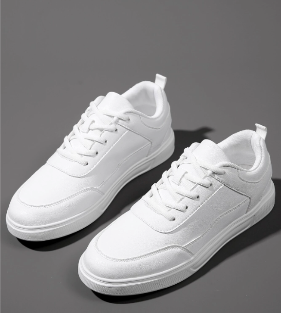 For Men - All White Sneakers Lace-Up Front Skate Shoes