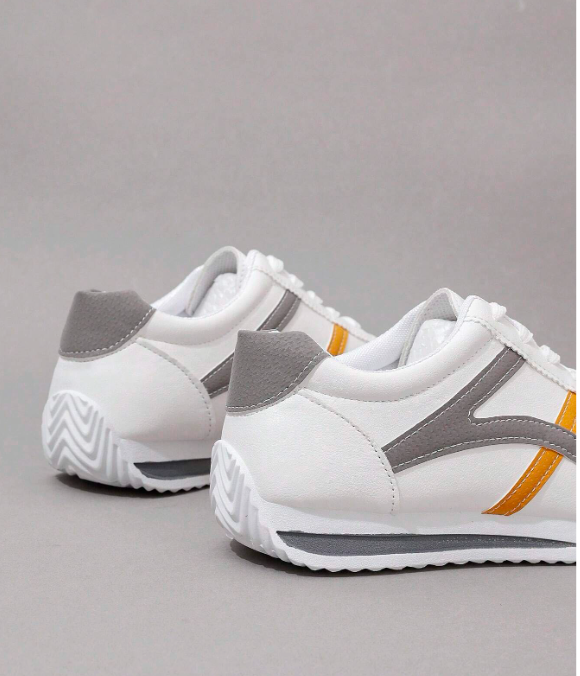 FOR HER: White Leather Breathable Casual Running Shoes